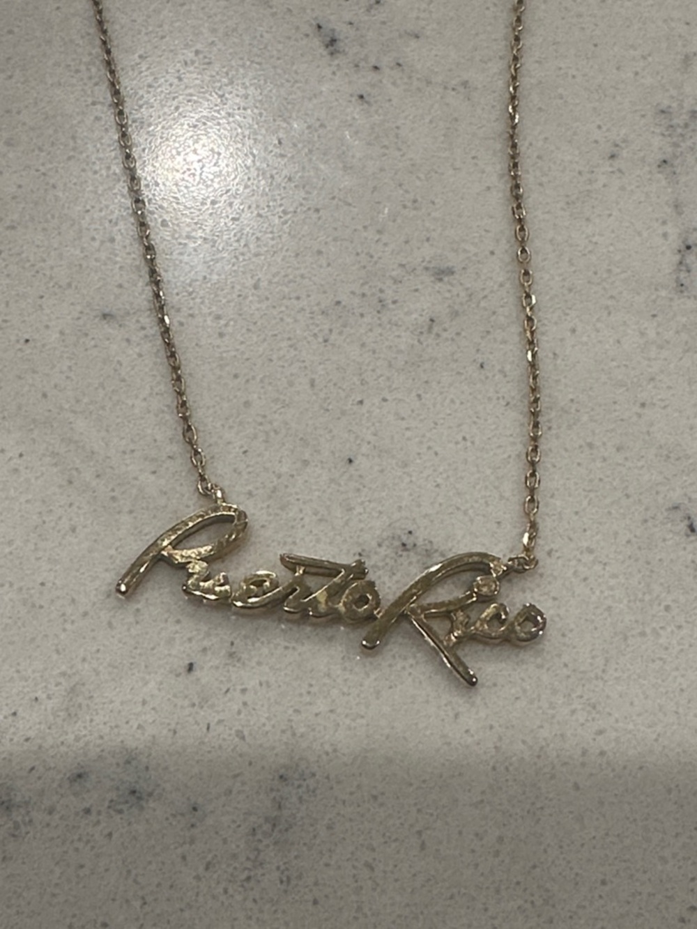 Gold Script Name Necklace - Puerto Rico